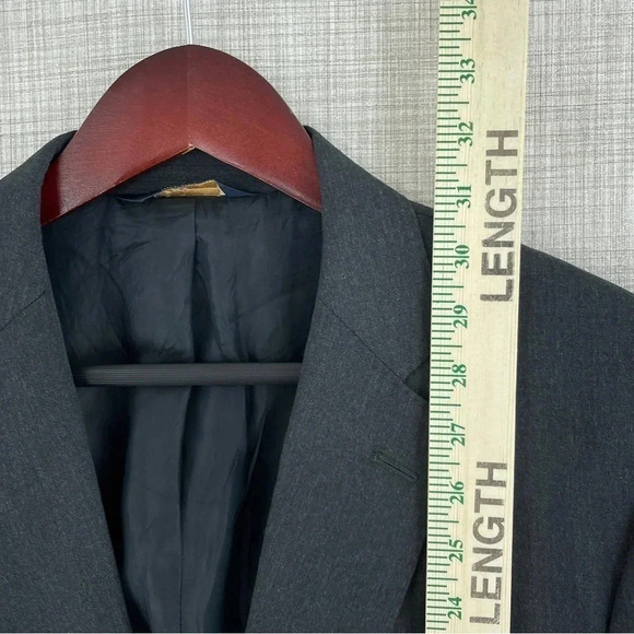Joseph & Feiss Mens Size 38 Reg charcoal gray wool blazer 2270 - Picture 7 of 11